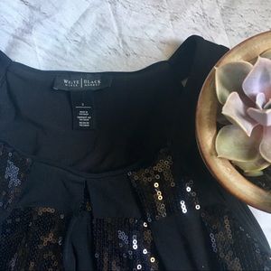 White House Black Market Sequined Black Dress